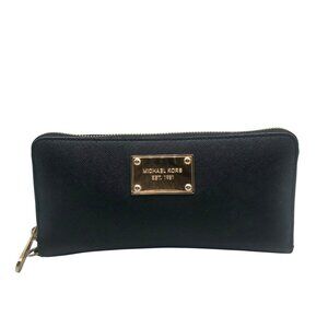 Michael Kors Black Continental Saffiano Leather Wallet